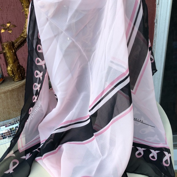 - Peter Nygard Sheer Pink ribbon campaign scarf - Picture 6 of 7